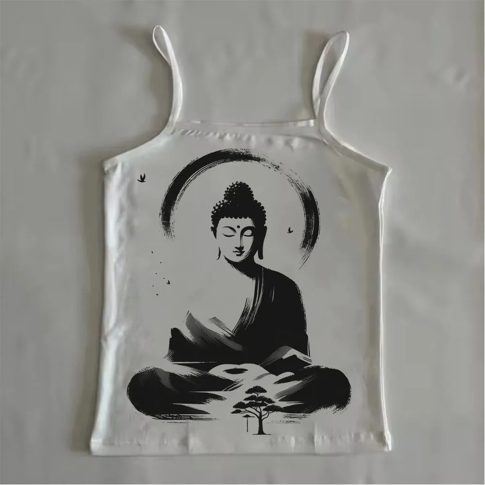 Gothic retro women's tight corset Y2k aesthetic pattern printed vest punk vest baby T-shirt Grunge crop top Emo girls' vest