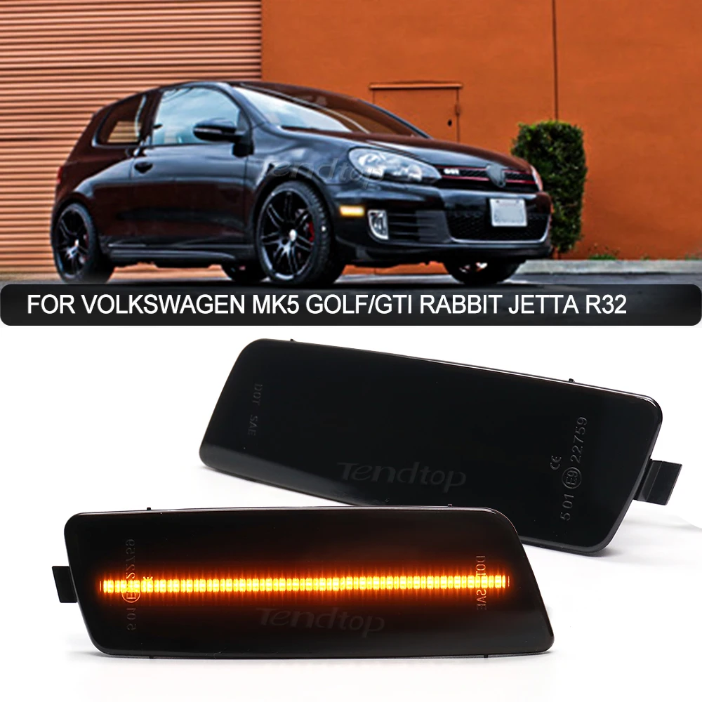 LED Front Side Marker Fender Lights OEM Replacement Front Bumper Fender Lamp  For Volkswagen MK5 Golf/GTI Rabbit, Jetta, R32