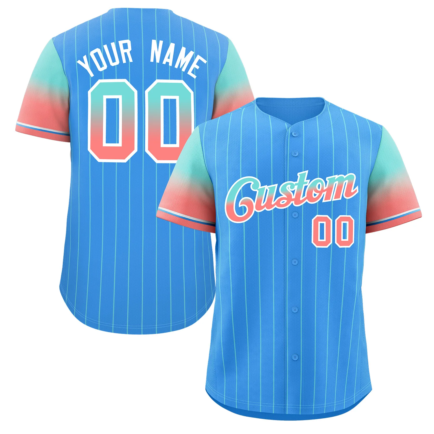 Personalzied Baseball Jersey Pinstripe Printed Team Name Number Sublimation Team Sportswear Baseball Shirt