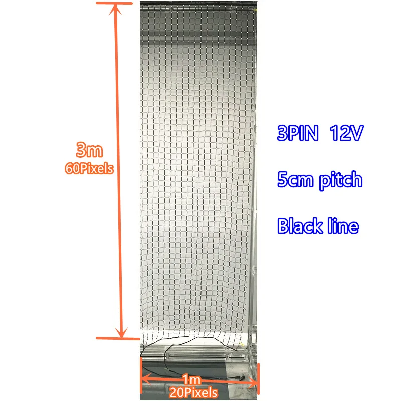 DC12V 5cm Spacing 1M (20 Pixels) * 3M (60 Pixels) Addressable RGB Intelligent Bold LED Pebble/Seed Flexible  Pixel display