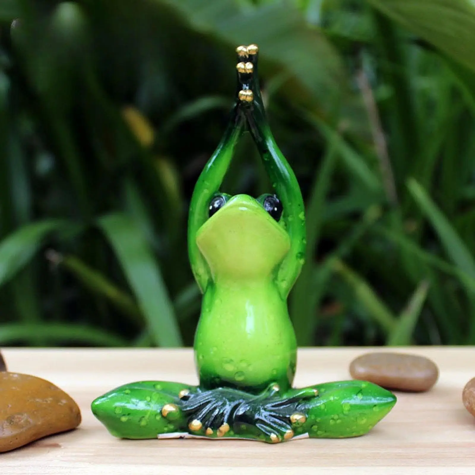 

4 Pieces Yoga Frog Figurines Yoga Pose Frog Statues for Bookshelf Decoration