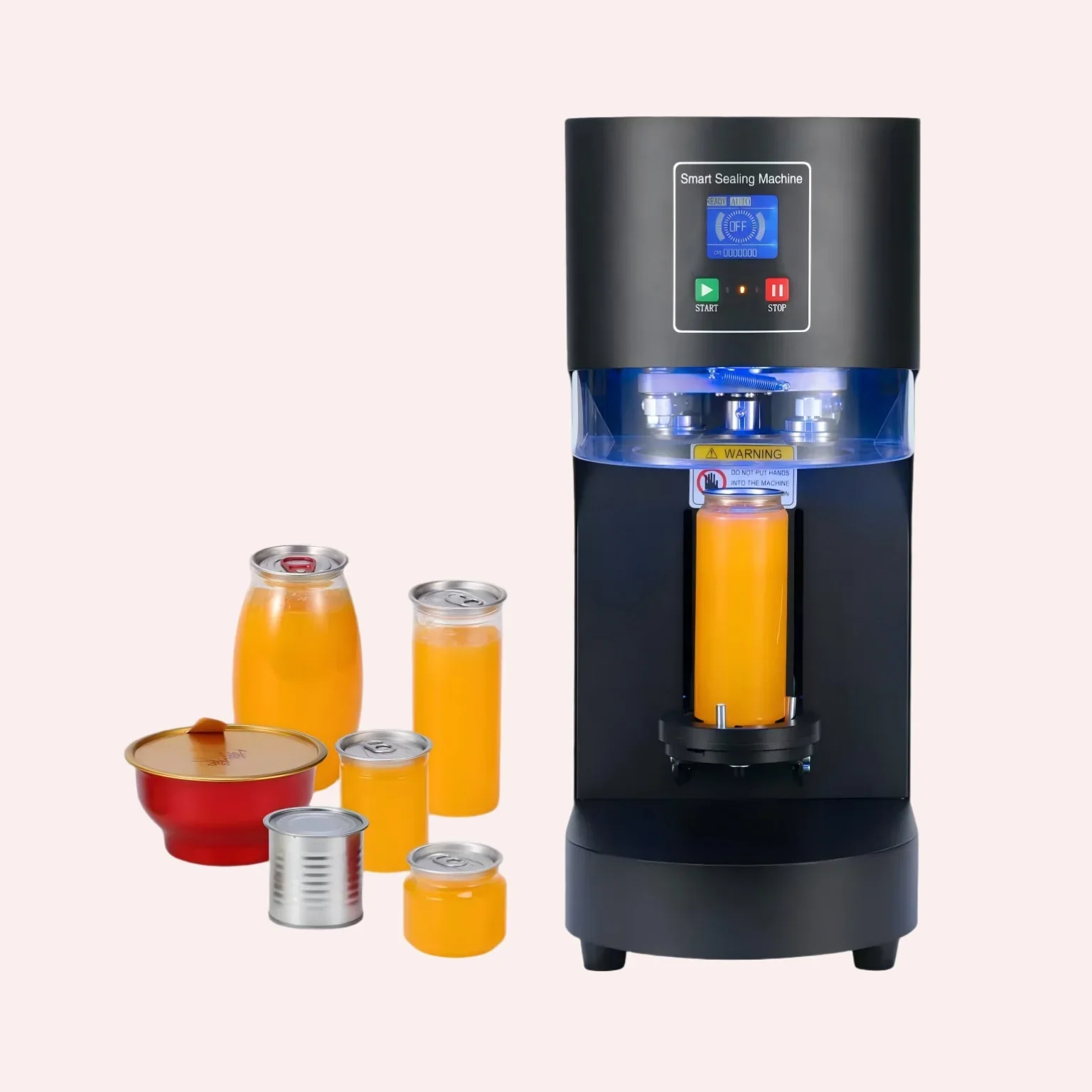 Semi-automatic & Automatic Plastic Can Jar Sealing Machine, Multiple Diameter Optional Can Sealer for Plastic Cans Jars