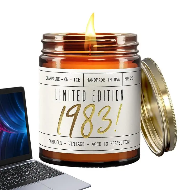 

Свеча с днем рождения, зимняя ароматная осенняя свеча, соевые свечи на 9 унций, домашний декор, свеча с днем рождения с 40 часами горения для