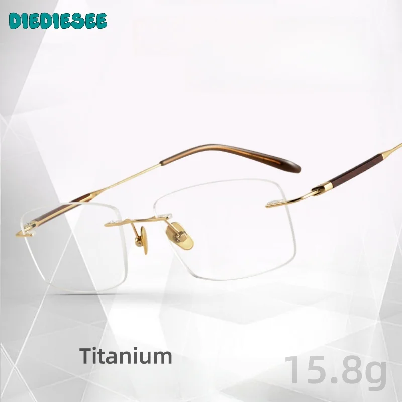 

DIEDIESEE Ultra Light Pure Titanium Frameless Eyeglass Frame For Myopia And Hyperopia Optical Prescription Eyeglass Frame 1435