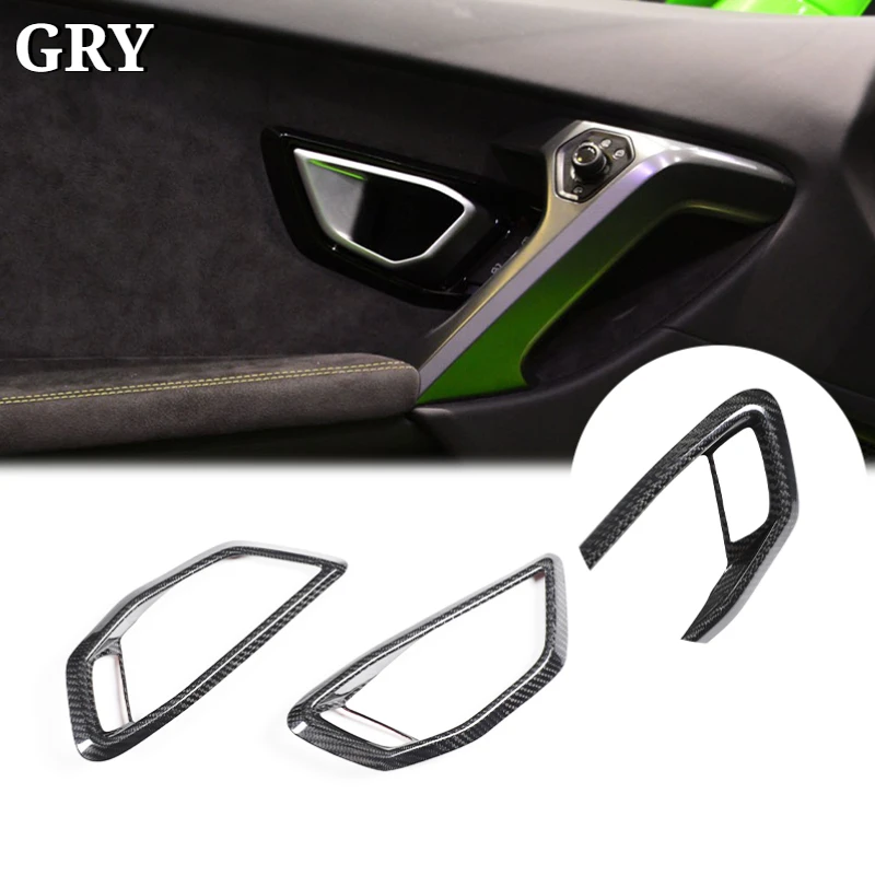 Car Inner Handlebar Frame Cover Trim For Lamborghini Huracan 580 2014-2021 Real Carbon Fiber Interior Car Accessories