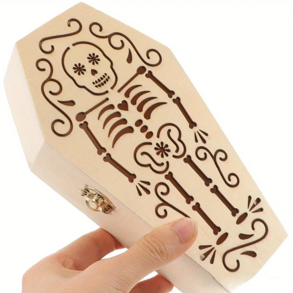 1pc Coffin shaped pet urn Halloween party decoration funny candy box jewelry ring jewelry box