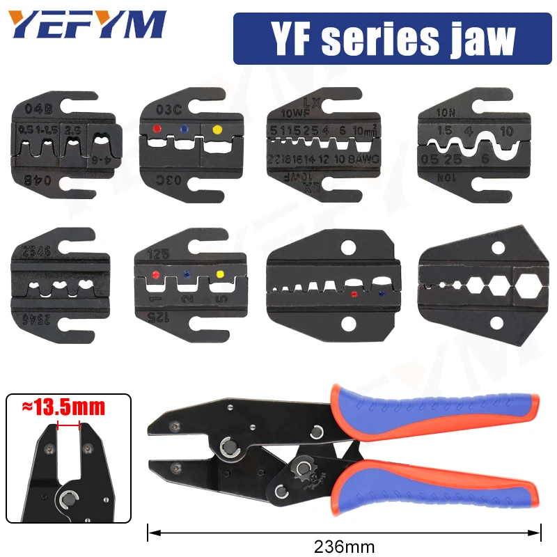 YF Crimping Pliers Jaw 9 Inches Pliers for Spring Insert, Pre-Insulated, Waterproof, Tube Type, Coaxial Cable Termination Jaw