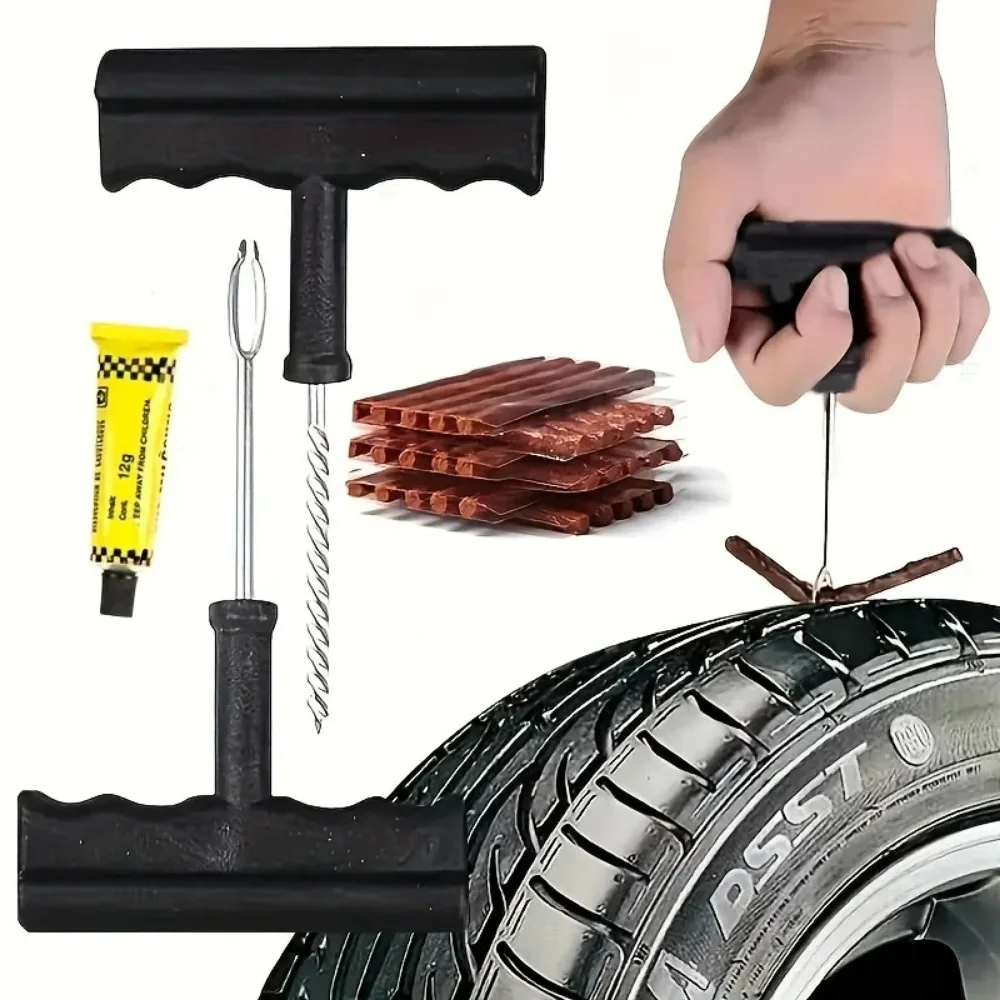 Car Motorcycle Tire Repair Tool Tire repair rubber strip auto tire vacuum tire motorcycle electric rubber strip tool set