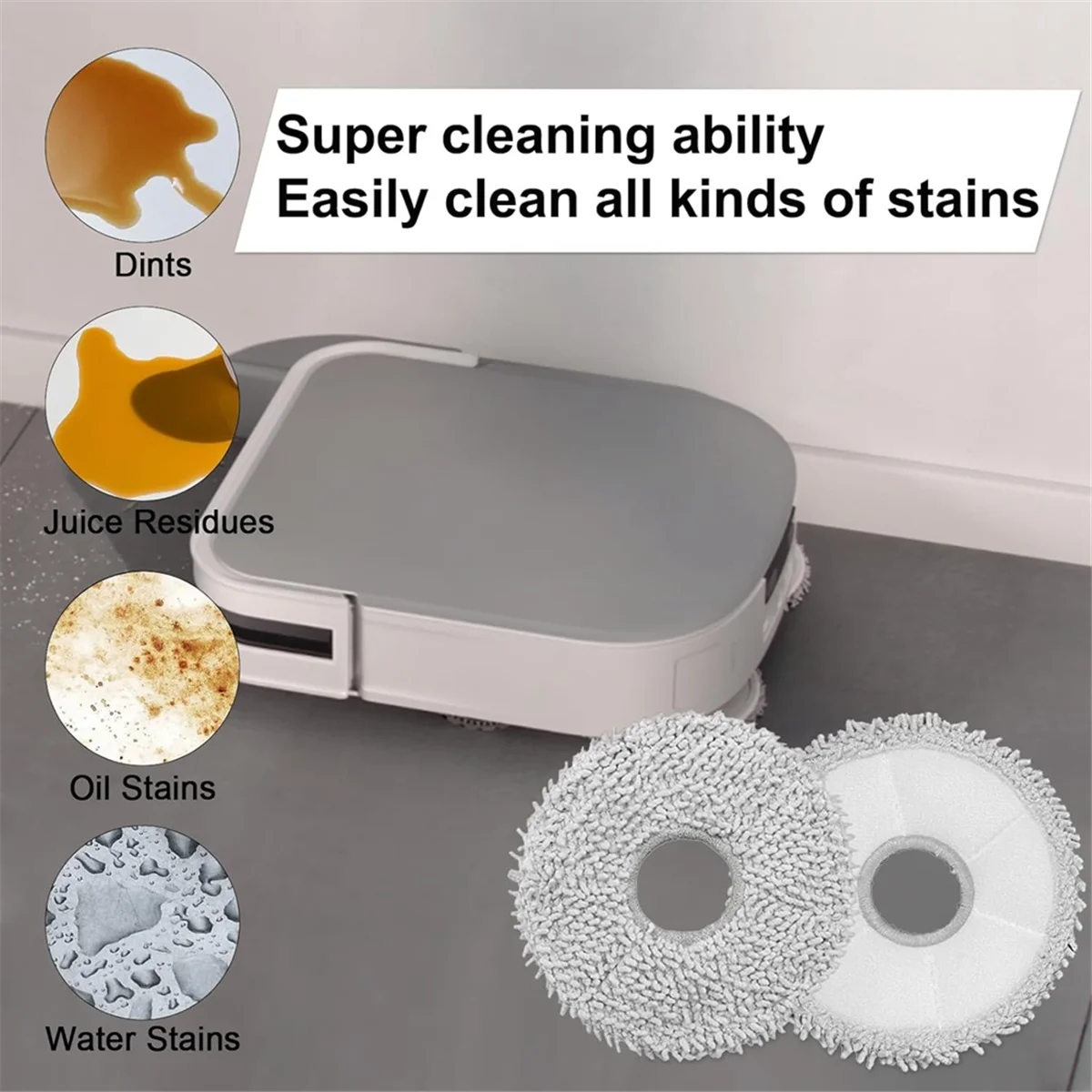 12 Pack Washable Mopping Pads for Dreame L10S /L10/ L20 / L30/ X30/ Ecovacs Deebot X2 Omni/ T20 Omni/ T10 Omni/ X1 Omni