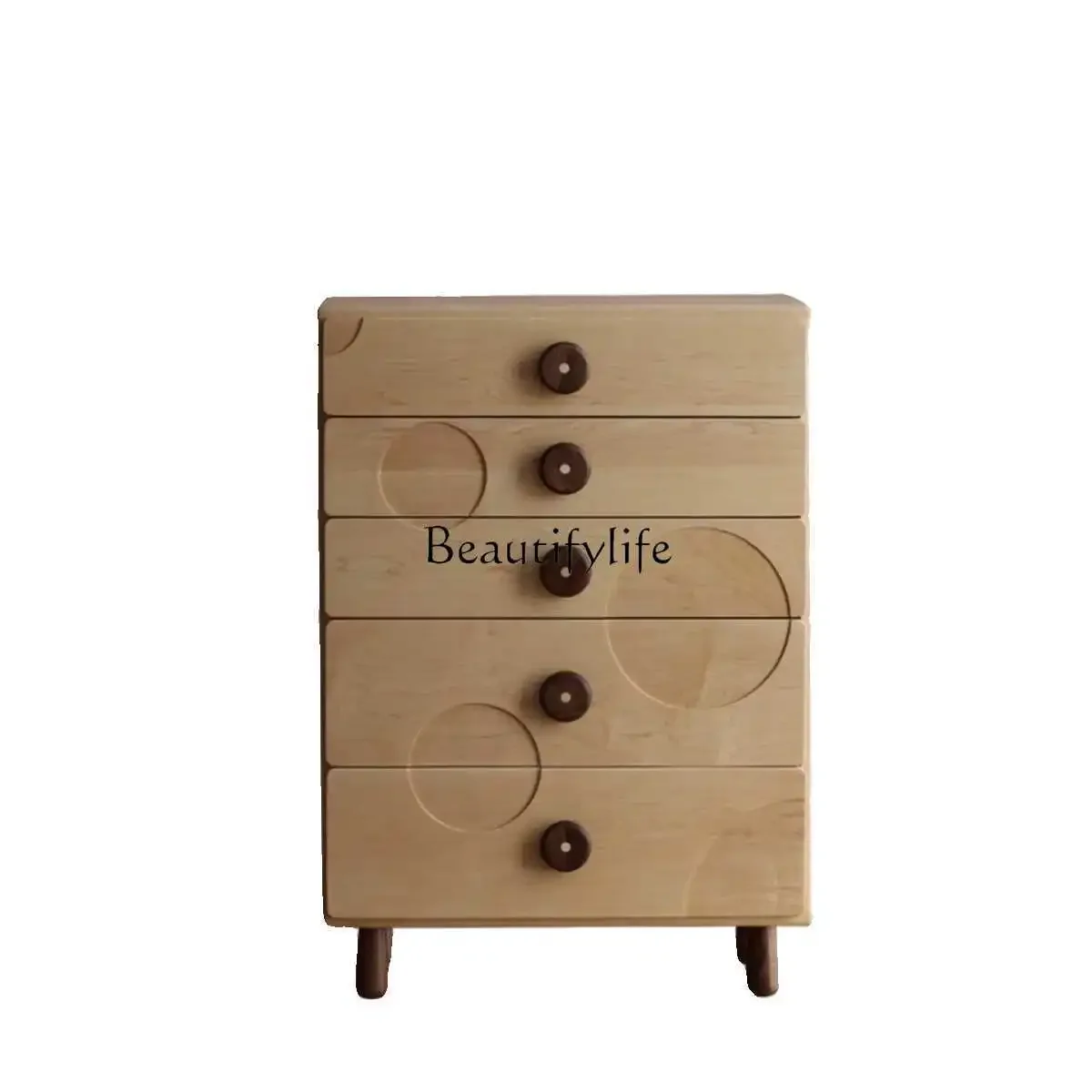 

Z.Nordic simple bedside cabinet Japanese creative solid wood bedroom wall storage cabinet