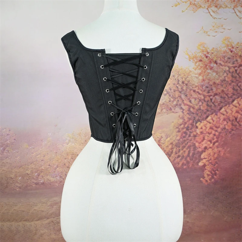 르네상스 여성 타이트 코르셋 뷔스티에 캐미 고딕 보디스 레이스업 본드 쉐이핑 탑 스컬 무대 의상 크롭 베스트 파티용