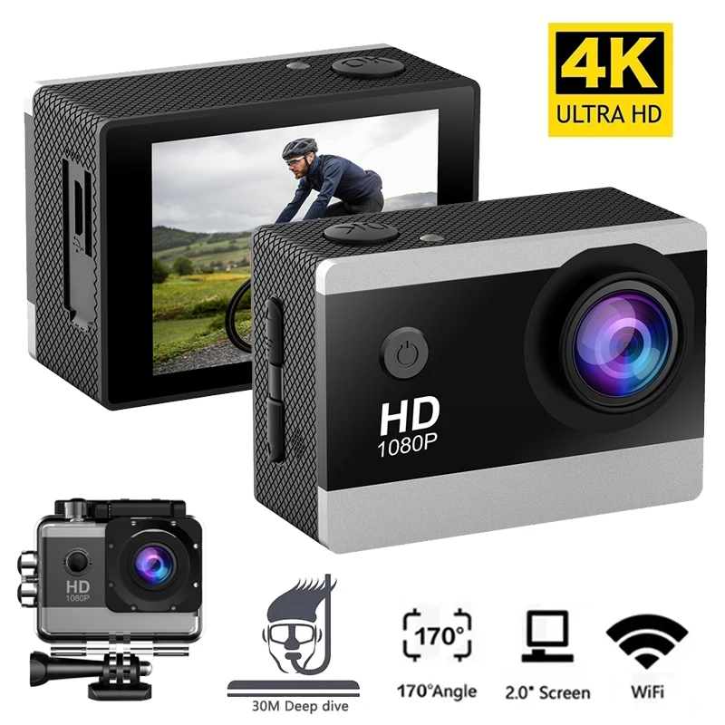 4K Mini Action Camera 30FPS WiFi Anti-shake Sport Camera 2