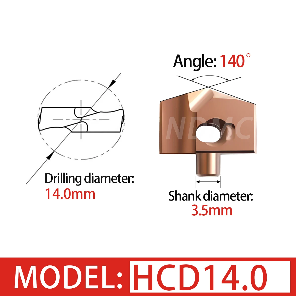 CNC Wolfraamstaal Schop Boren Blade HCD10.0-HCD25.5 Kroon Boren Blade HCD Universele Solide Harde Legering Diep Gat Blade ook