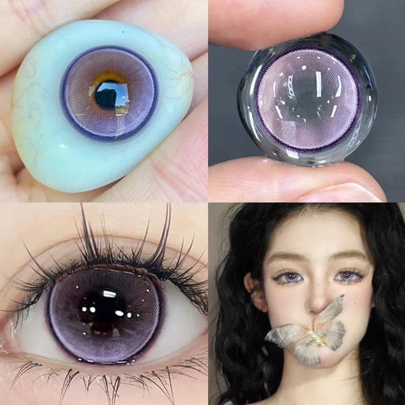 A Pair of Colored Contact Lenses Eye Grooming Cosmetics and Eye Contact Students Use Anime Eyes to Try Eye Contact Myopic Lens