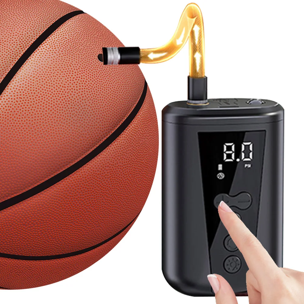 Electric Ball Pump Fast Inflation Football Basketball Inflator 2000mAh Battery Portable Ball Pump for Football Basketball Soccer