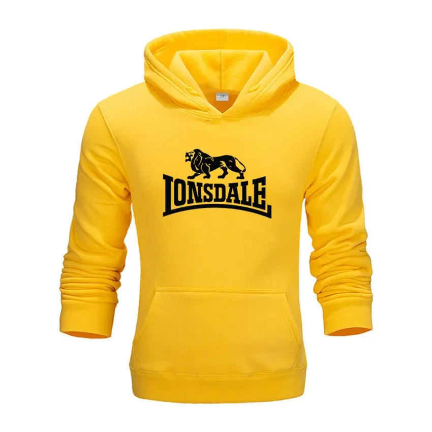 New Men Hoodie Lonsdale Printing Spring Autumn Coat Sportwear Streetwear Hoodies Sweatshirts Pullovers Designer Man Clothing Top