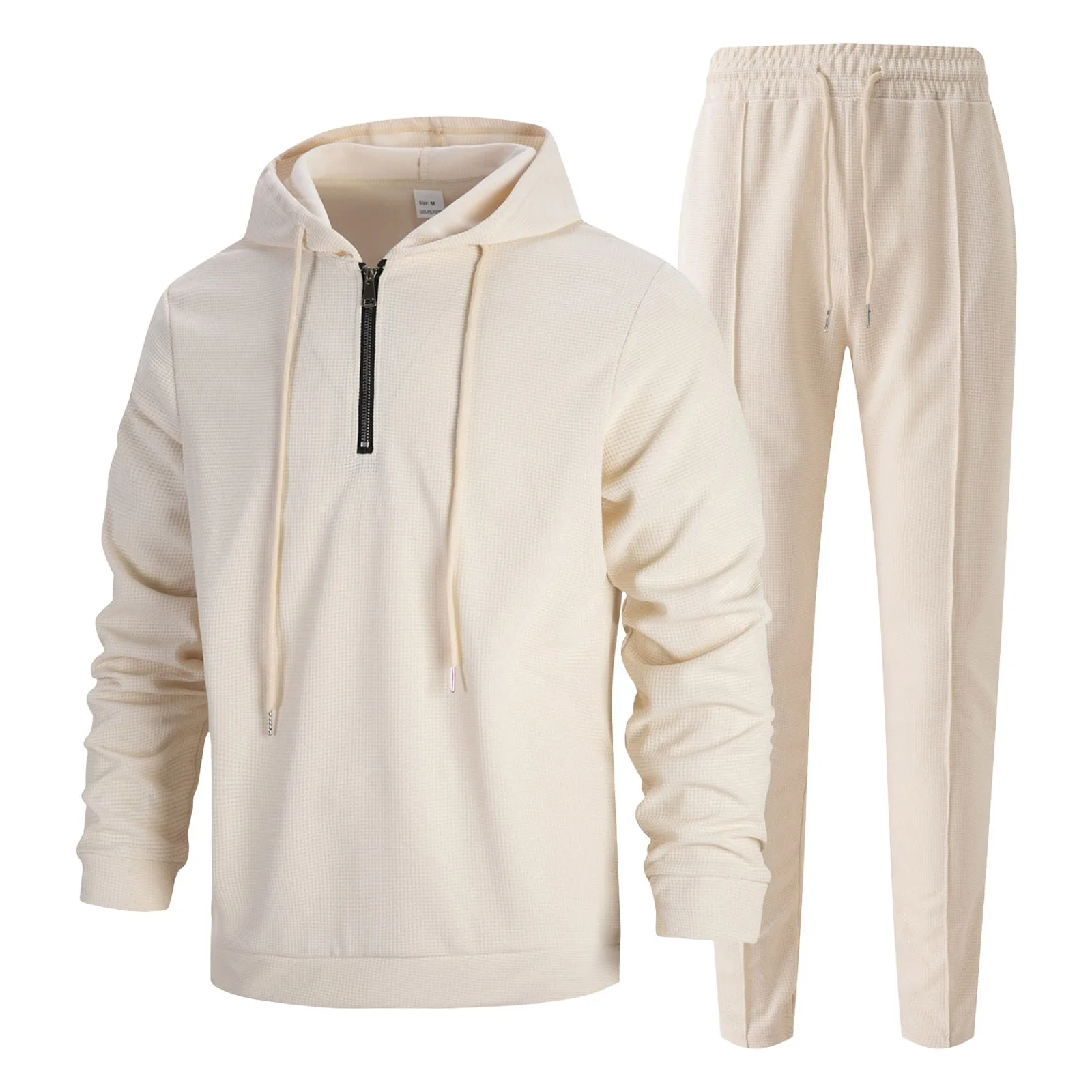 

Suit Coats for Men Mens Hooded Small Zipper Casual Long Sleeved Trousers Two Piece Set Size 34 Suit