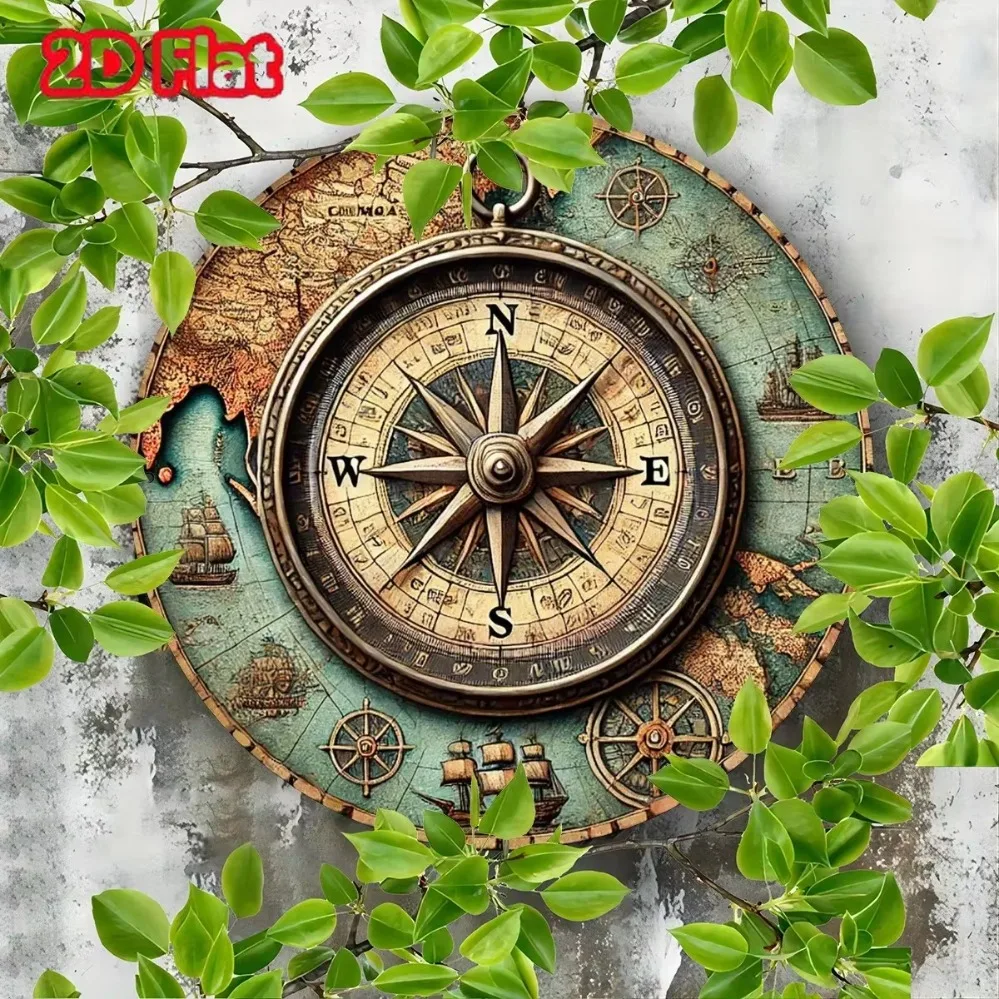 علامة معدنية كلاسيكية كلاسيكية بوصلة بحرية: ديكور داخلي/خارجي متين، هدية مثالية لمحبي المعيار