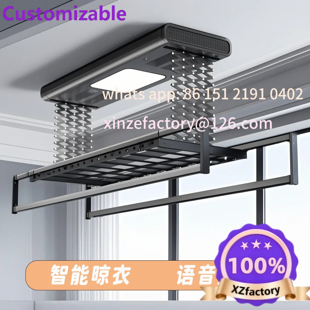 Customizable Electric Lifting Drying Rack Remote Control Home Balcony Indoor Retractable Drying Intelligent Drying