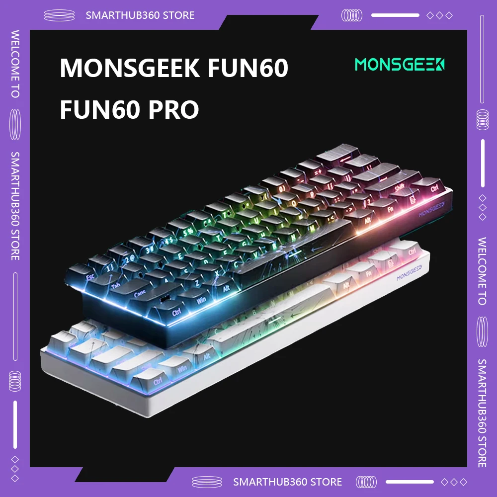 Monsgeek FUN60/FUN60 Pro Magnetic Switch TMR Dual 8K Mechanical Keyboards Return Customized Gaming Keyboard PC E-sports Gifts