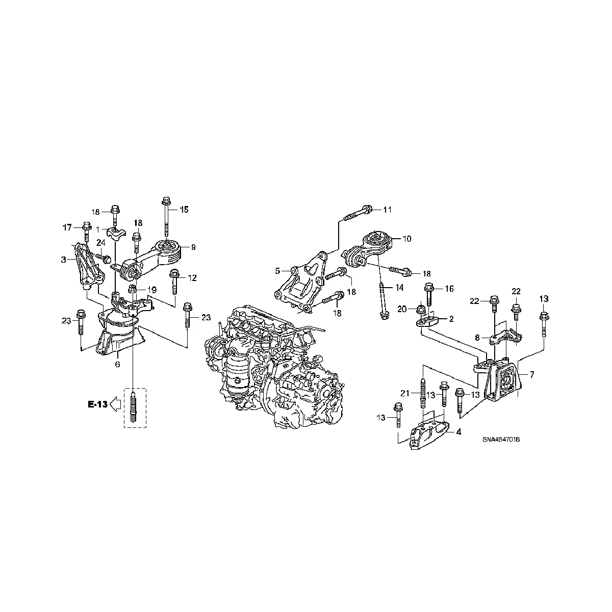 Front Upper Engine Torque Damper for Honda Civic 2006-2011 1.8L Engine Side Rubber Mounting 50880-SNA-A82