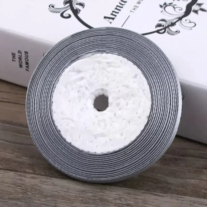 25yadrs/Roll 6-10-15-20-25-40-50mm Silver Gray Satin Ribbons Clothing fabric, children\'s hair accessories, bow DIY accessories
