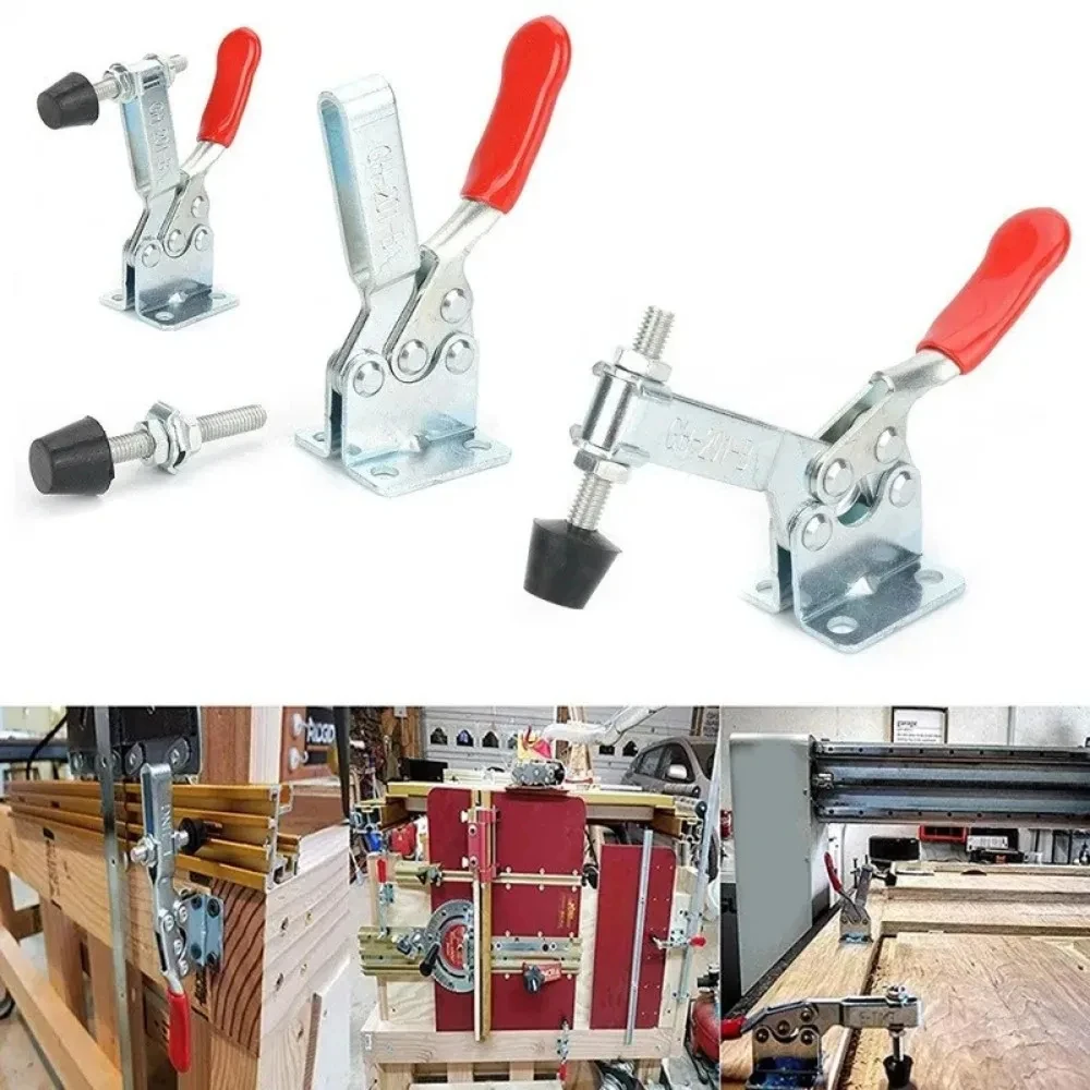 GH-201B Toggle Clamps Woodworking Heavy Duty Quick-Release Clamp Latch Push Pull Foot Workbench Clamping Clamps for Woodworking