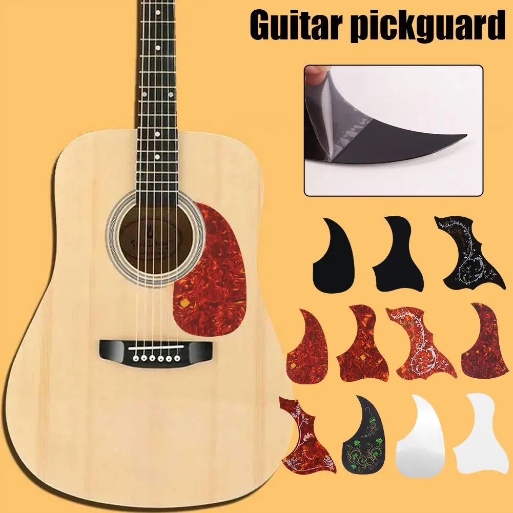 Acoustic Guitar Pickguard Gold Phoenix Dragon Pattern Decorated Self-adhesive Pick Guard Sticker For Acoustic Guitar Accessories