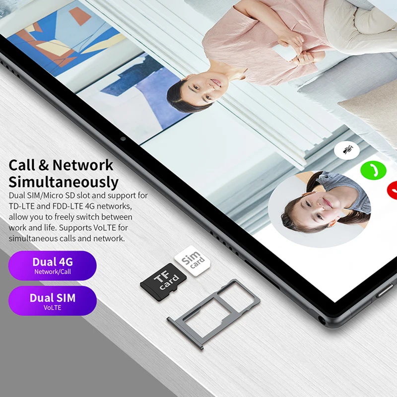 Teclast M40 Pro, Tableta PC, Redes y llamadas 4G, 6GB RAM, 128GB Rom, UNISOC T618, Ranuras para tarjetas SIM duales, ocho núcleos, Android 11, WiFi