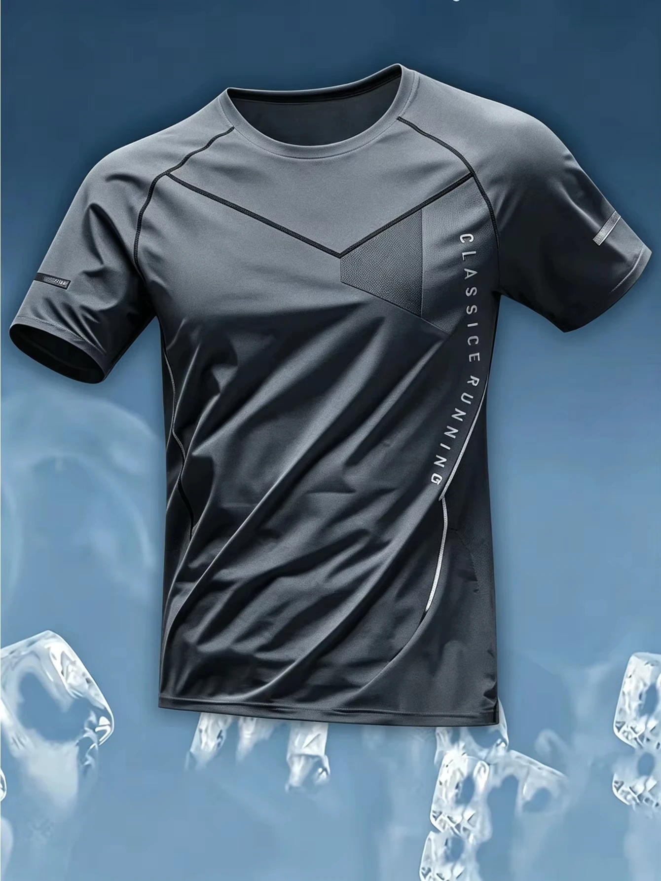 Unisex Y2K Running Performance Grafik-T-Shirt Rundhals Kurzarm Atmungsaktiv Schnelltrocknend Slim Fit Streetwear Sport-Oberteil – Detail 6