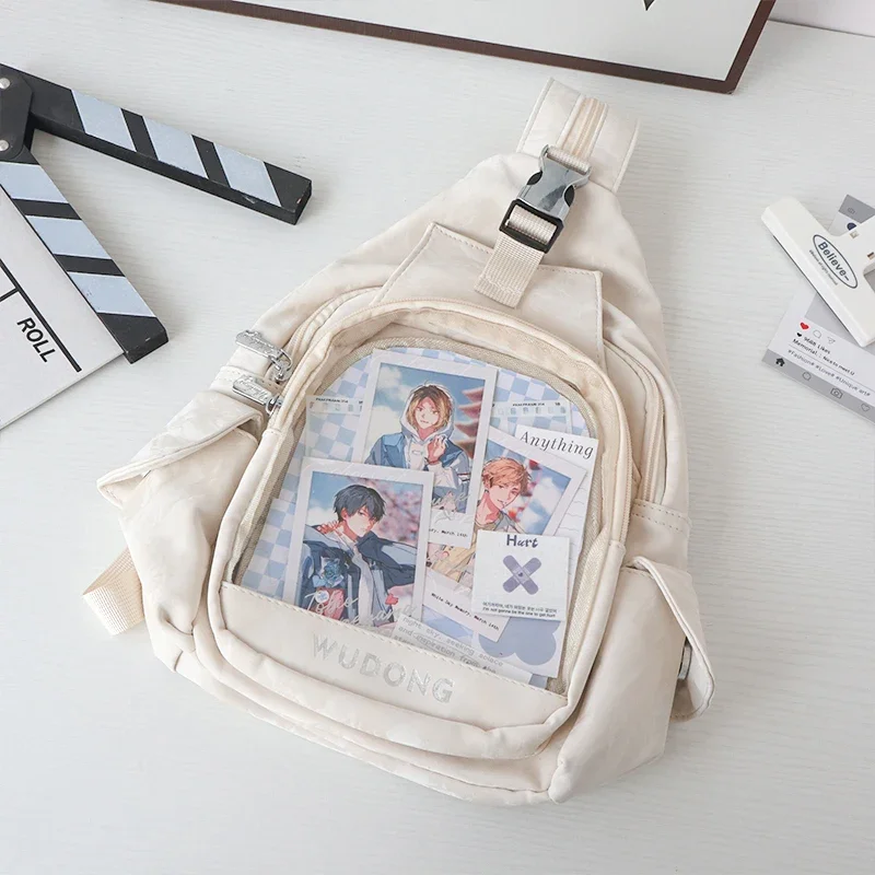 Y2K Cute Mini Backpack Women Kawaii Ita Bag Sweet Girl Transparent Rucksack DIY Personality Display Knapsack Lolita Shoulder Bag