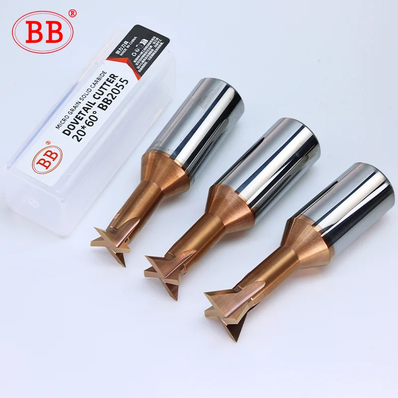 BB Carbide Dovetail Milling Cutter CNC Tool 30 45 60 75 90 120 Degree Tungsten Steel Machining Tool for Metal End Mill 1mm-20mm