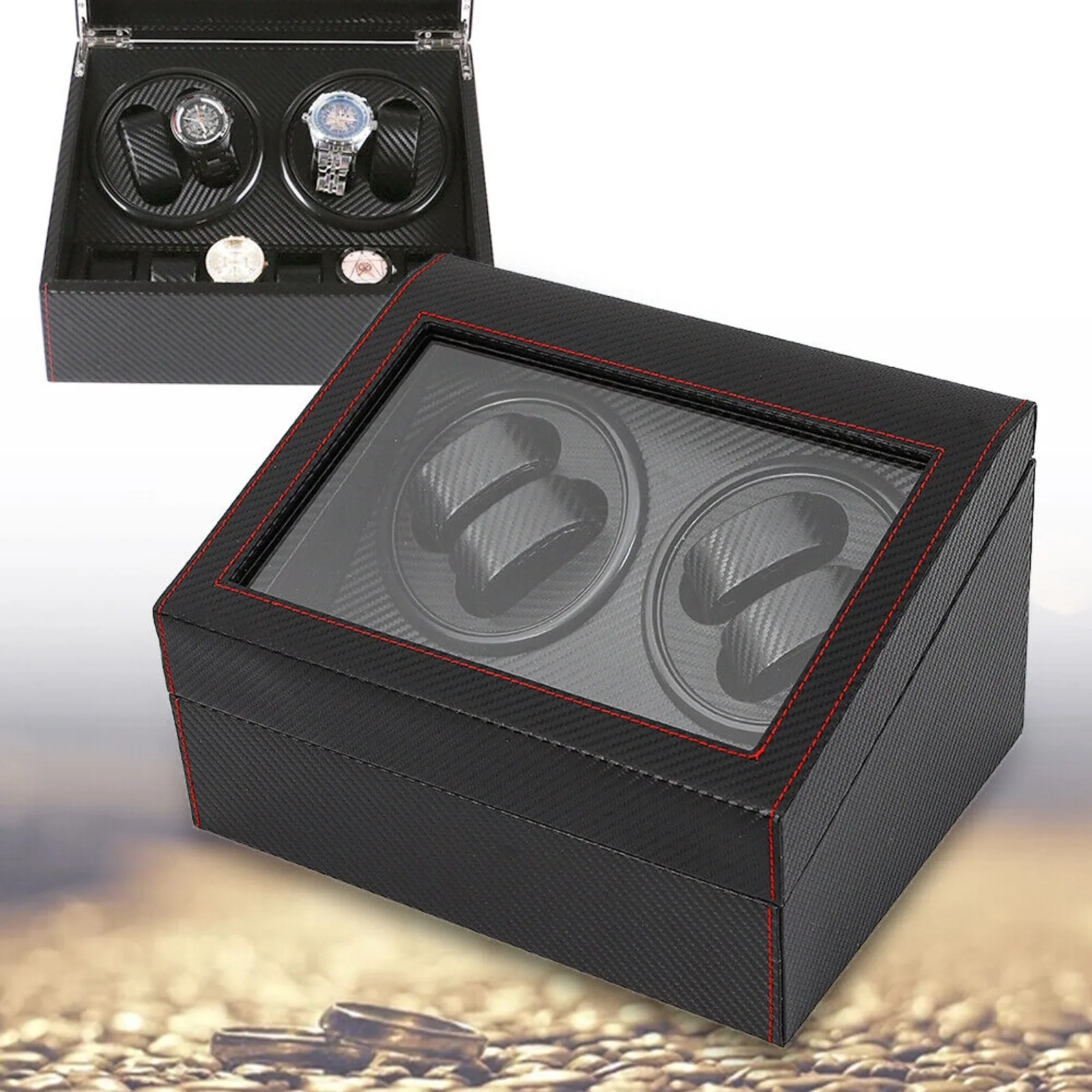 

US 4+6 Automatic Rotation Watch Winder Box Storage Case Self Winding Display Box