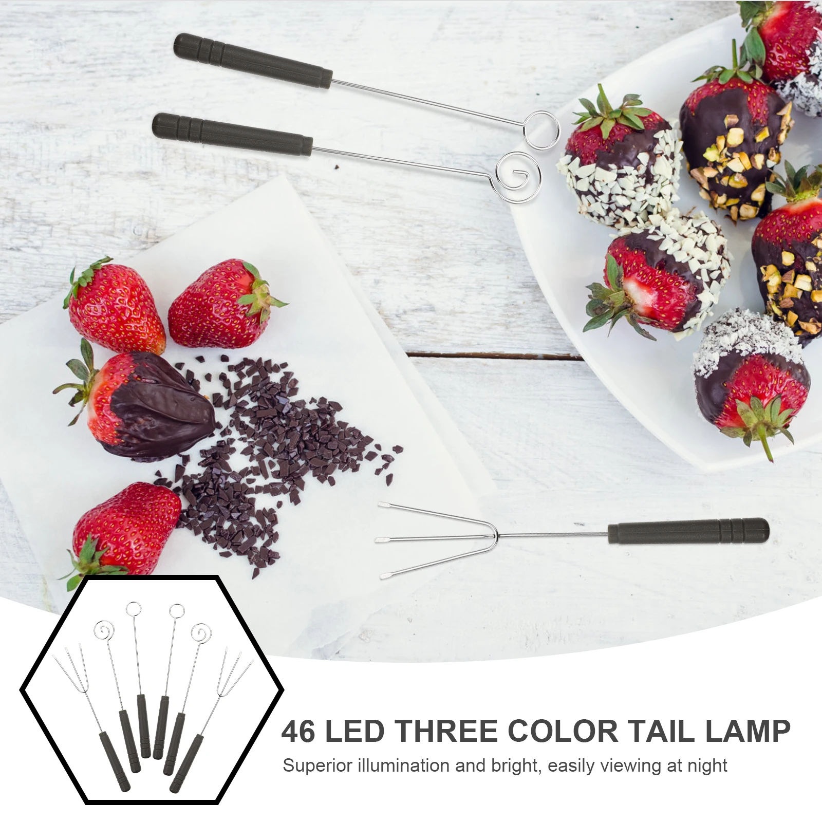 

6pcs Stainless Steel Chocolate Dipping Forks Fondue Tools Cake Decorating Candy Utensils Baking Supplies DIY Set