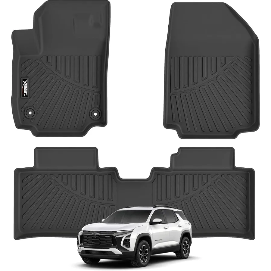

Напольные вкладыши AllWeather TPE для моделей топлива Chevrolet Equinox 2025 2026 не для электромобилей Прочные напольные коврики 1-го 2-го ряда с