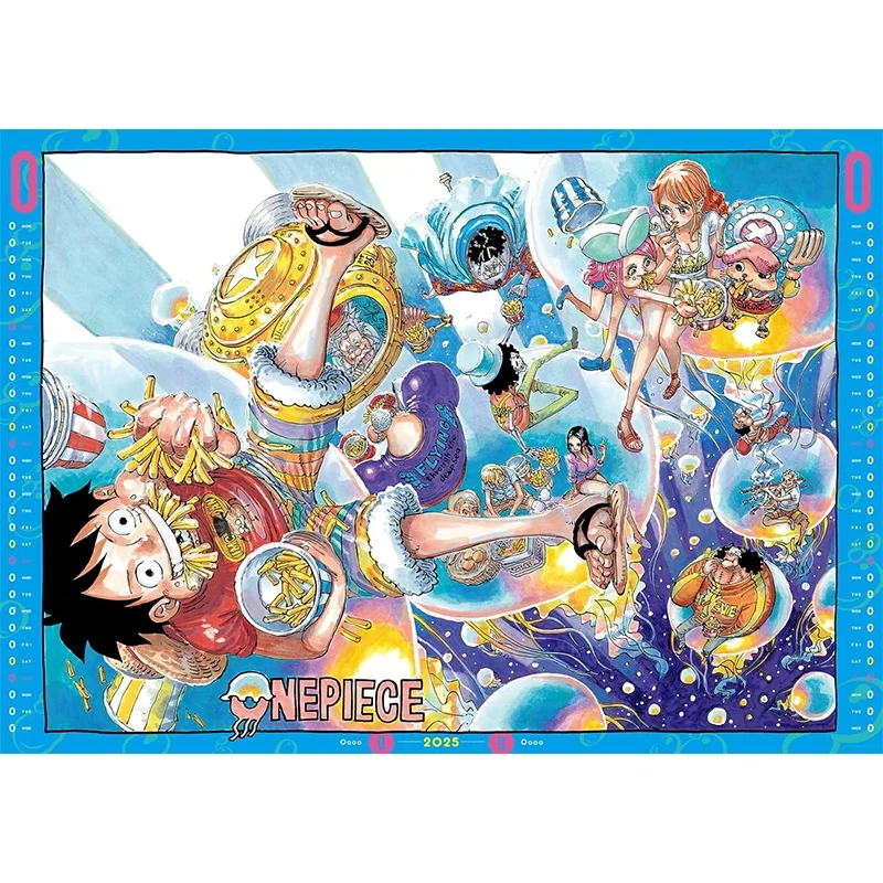 One Piece Calendar "One Piece" Comic Calendar "2025 Monthly Calendar With Illustrations By Eiichiro Oda, Imported From Japan, Ge