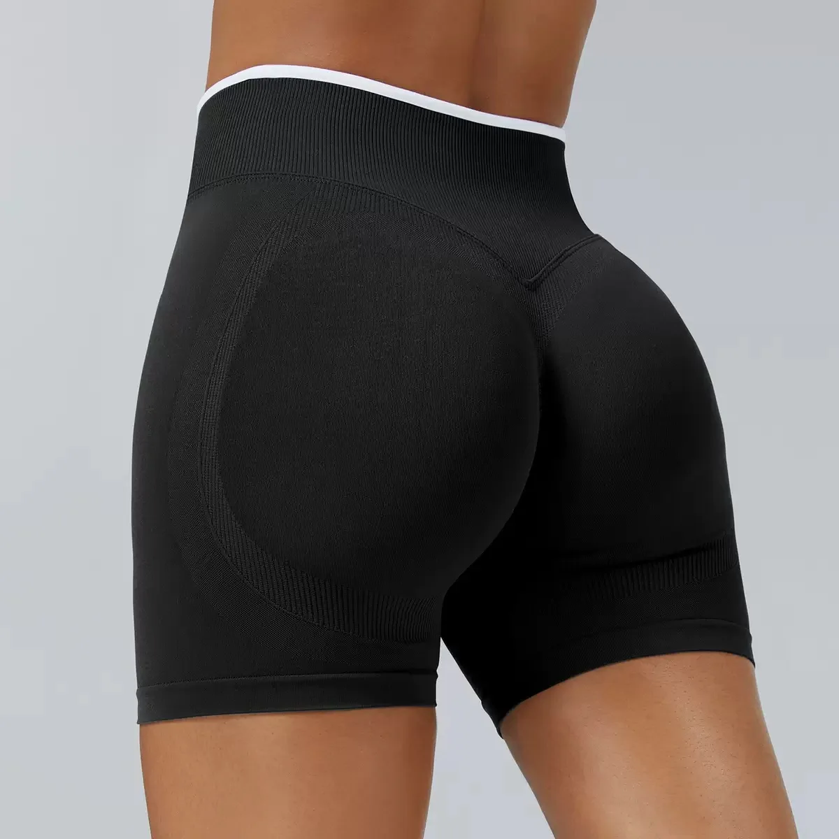 Women White Waist Tight Summer Seamless Sports Shorts High Waist Hip Lifting Yoga Pants Running High Elastic Sport Shorts Female