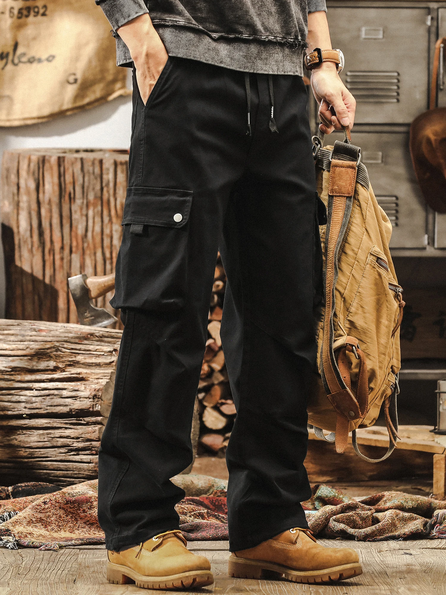 

Американская рабочая одежда в стиле ретро, мужские свободные прямые повседневные осенние новые модные брендовые универсальные удобные дышащие длинные брюки