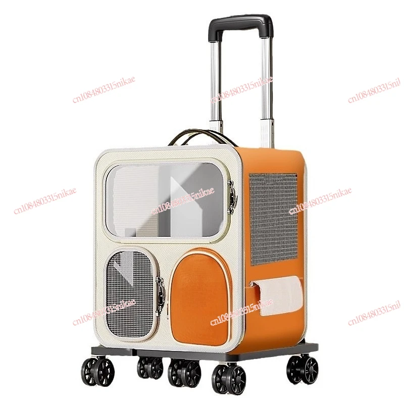 

Портативный рюкзак для кошек, чехол на тележке для домашних животных, рюкзак для собак, чемодан большой вместимости