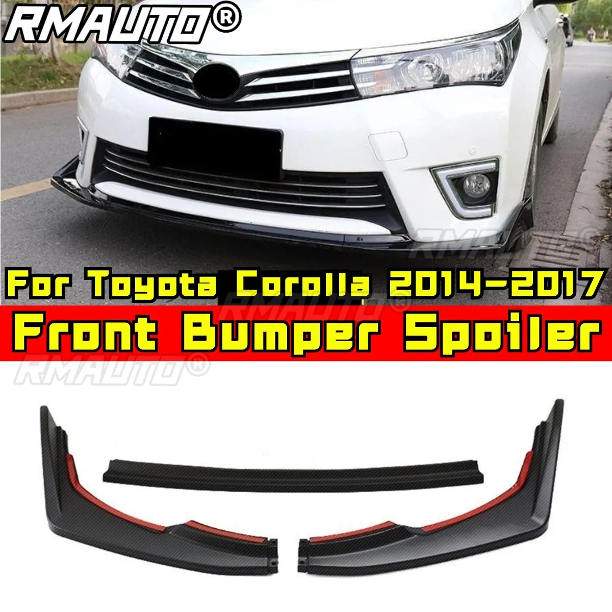 Für Corolla Auto Front stoßstange Lippen splitter Diffusor Spoiler Stoßstangen schutz Karosserie-Kit für Toyota Corolla 2016-2018 Autozubehör