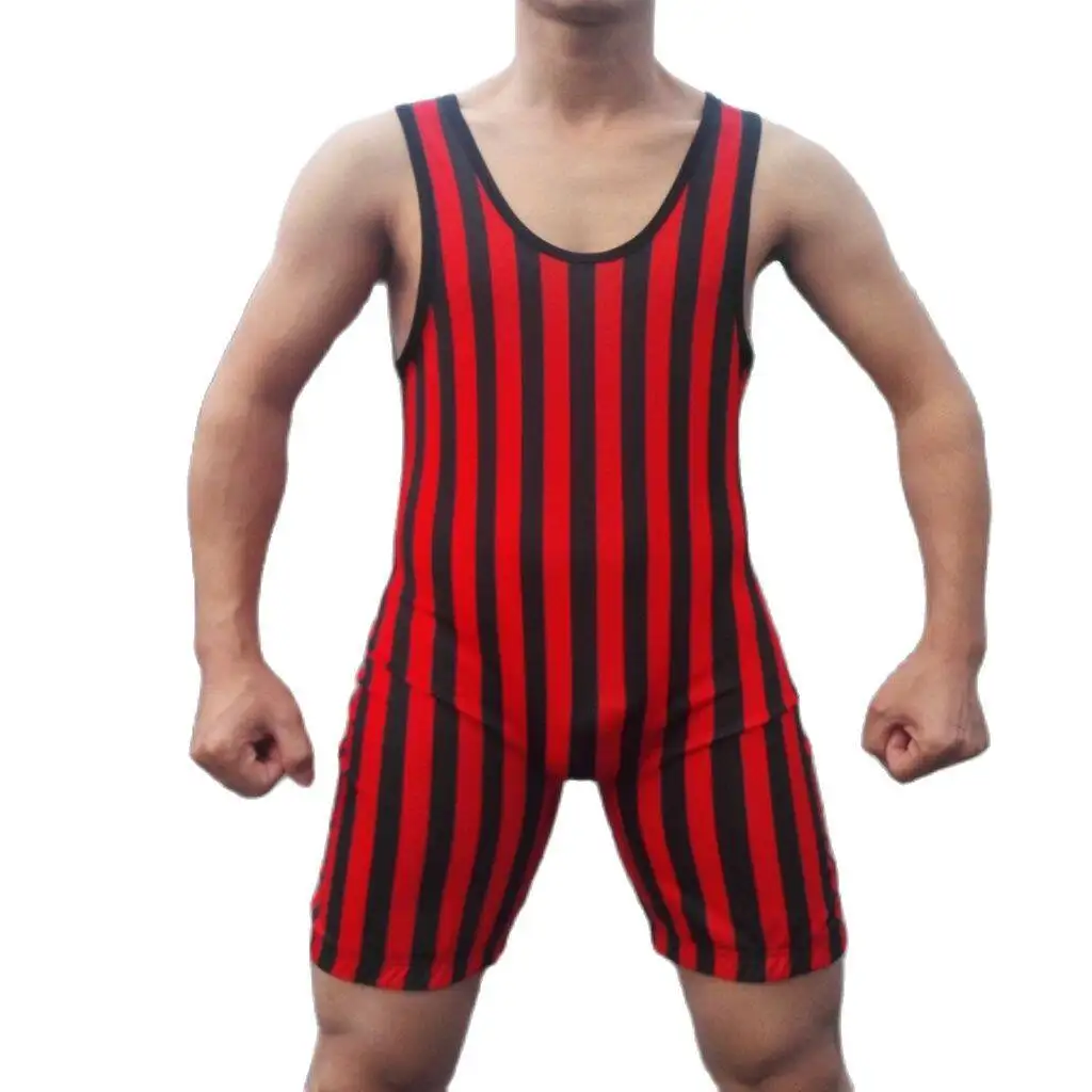 Men Wrestling Singlets Suit Running Speedsuit Boxing One-Piece Tights Sleeveless Weightlifting Clothing Compression Gear Singlet