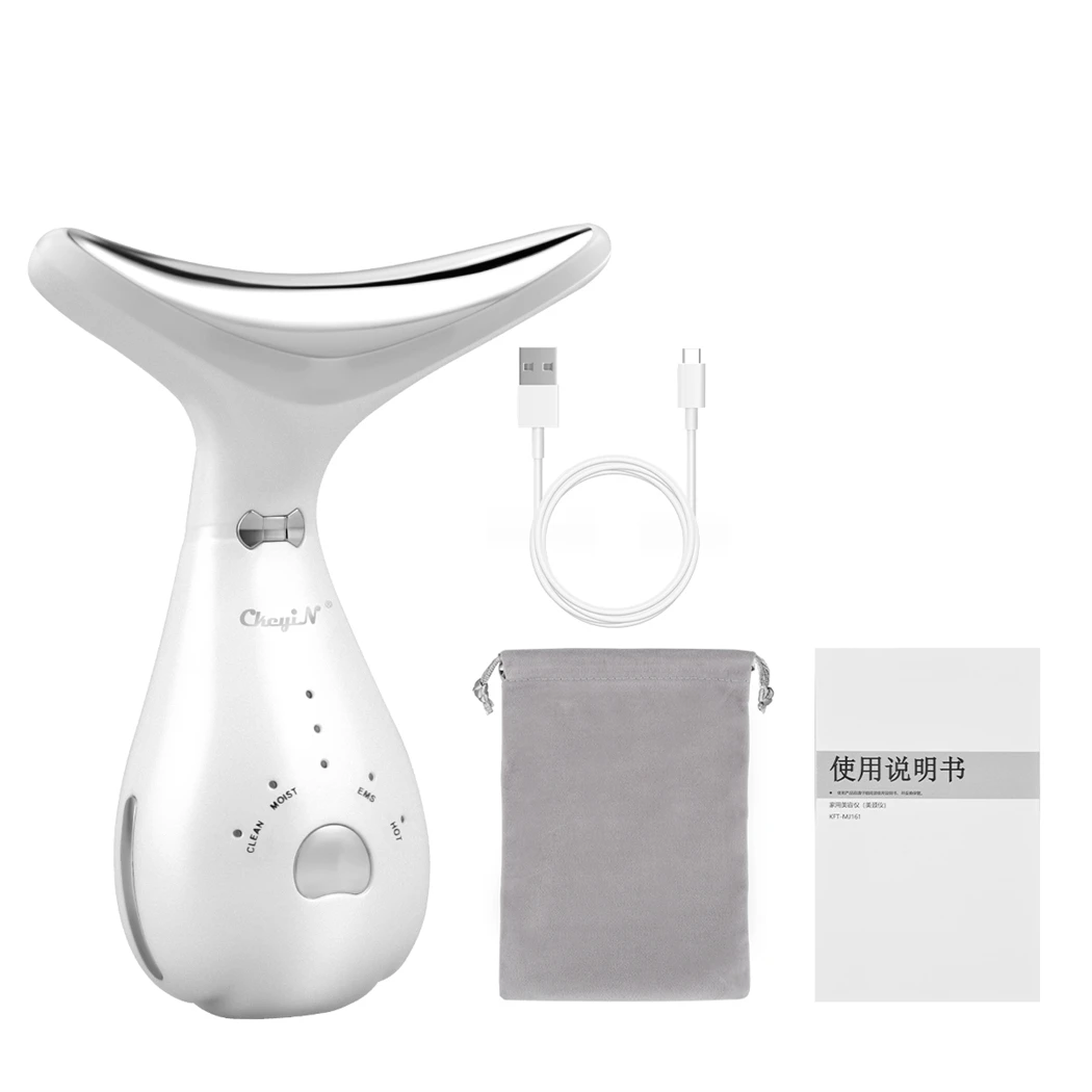 CkeyiN Neck Face Beauty Device massaggiatore facciale LED Photon Skin Care Machine Face Lifting rassodante collo rughe rimozione sbiancante