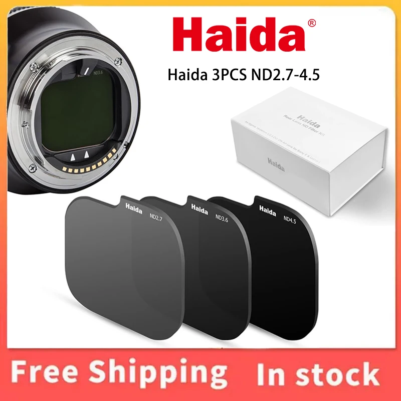 Multicoated Rear Lens ND Filter Kit Haida, Nano Coating Water & Oil Repellent Optical Glass, 3 Pack Internal Camera ND Filters
