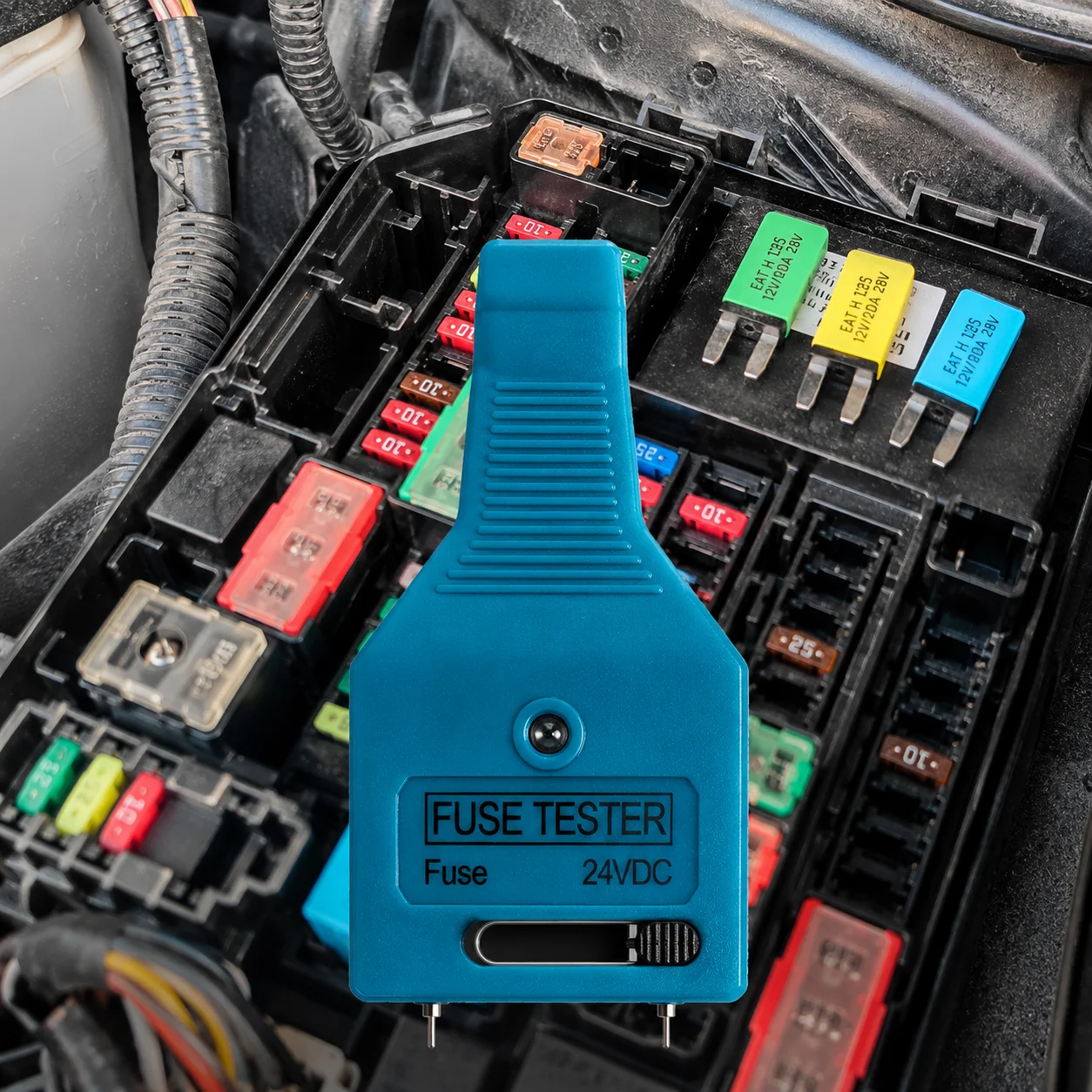 Sicherungstester-Werkzeug 12V 24V, Sicherungs-Entfernungswerkzeug mit LED-Anzeige für Kfz- und Flachstecksicherungen ATO/ATC/ATM, Mini, Standard – Detail 1