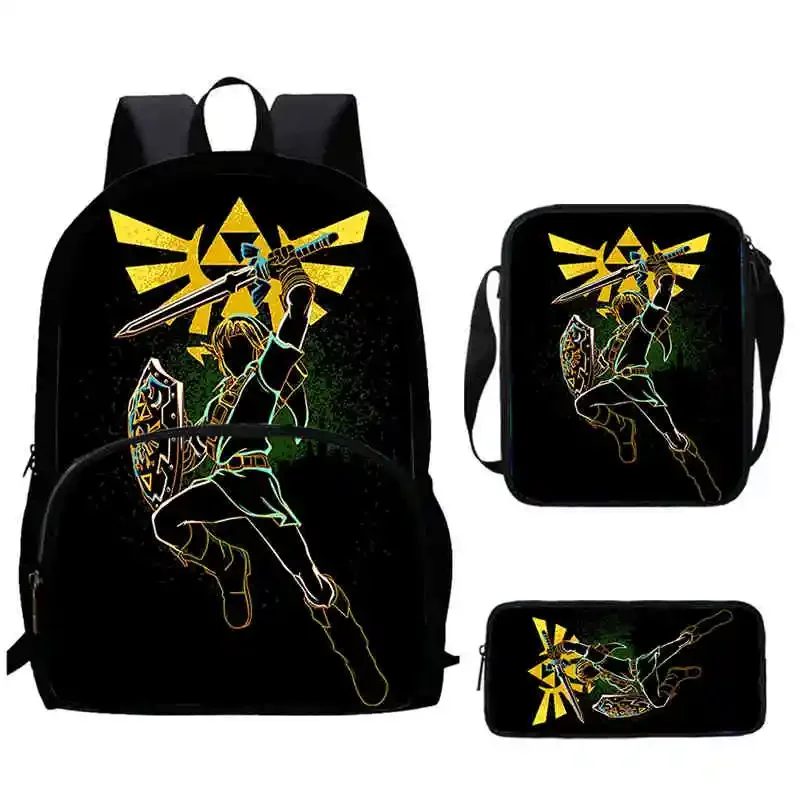 Anime Game The Legend of Zel-Da Child Backpack with Front Pocket,Shoulder Bags,Pencil Bags for Aged 5-10 Bags Boy Girl,Best Gift