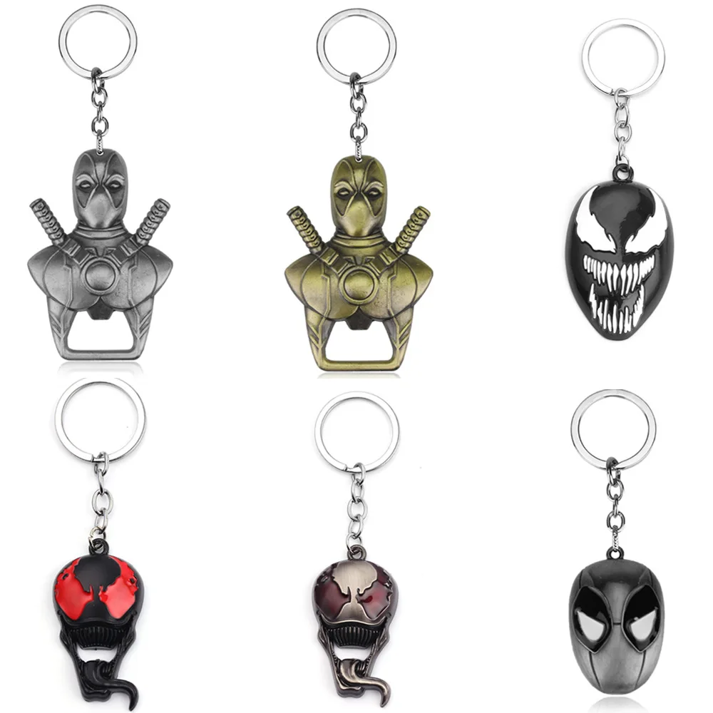 Marvel Deadpool Vernom Modeling Keychain Backpack Pendant Accessories Car Bags Keychain Accessories Kids Hobby Toys Charm Gifts