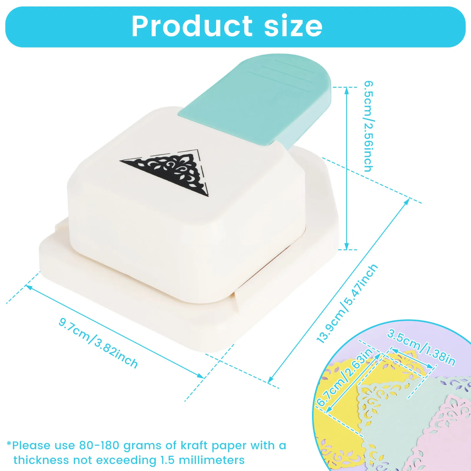 DIY Embossed Corner Paper Punch Flower Pattern Corner Hole Puncher Printing Cards Cutter Punch for Scrapbook Invitation Envelope