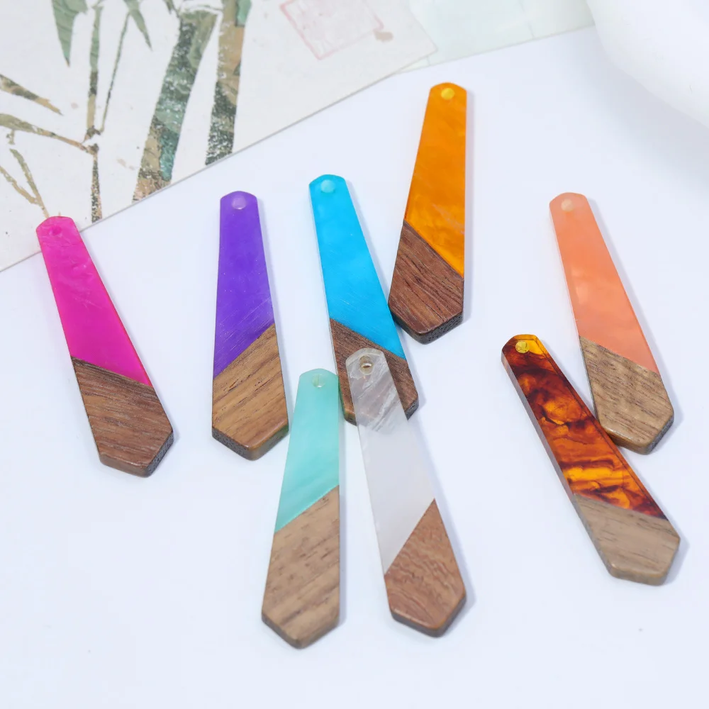 

Cordial Design 50Pcs 12*49MM Earring Findings/Hand Made/Charms/DIY Making/Natural Wood & Resin/Jewelry Accessories #18488