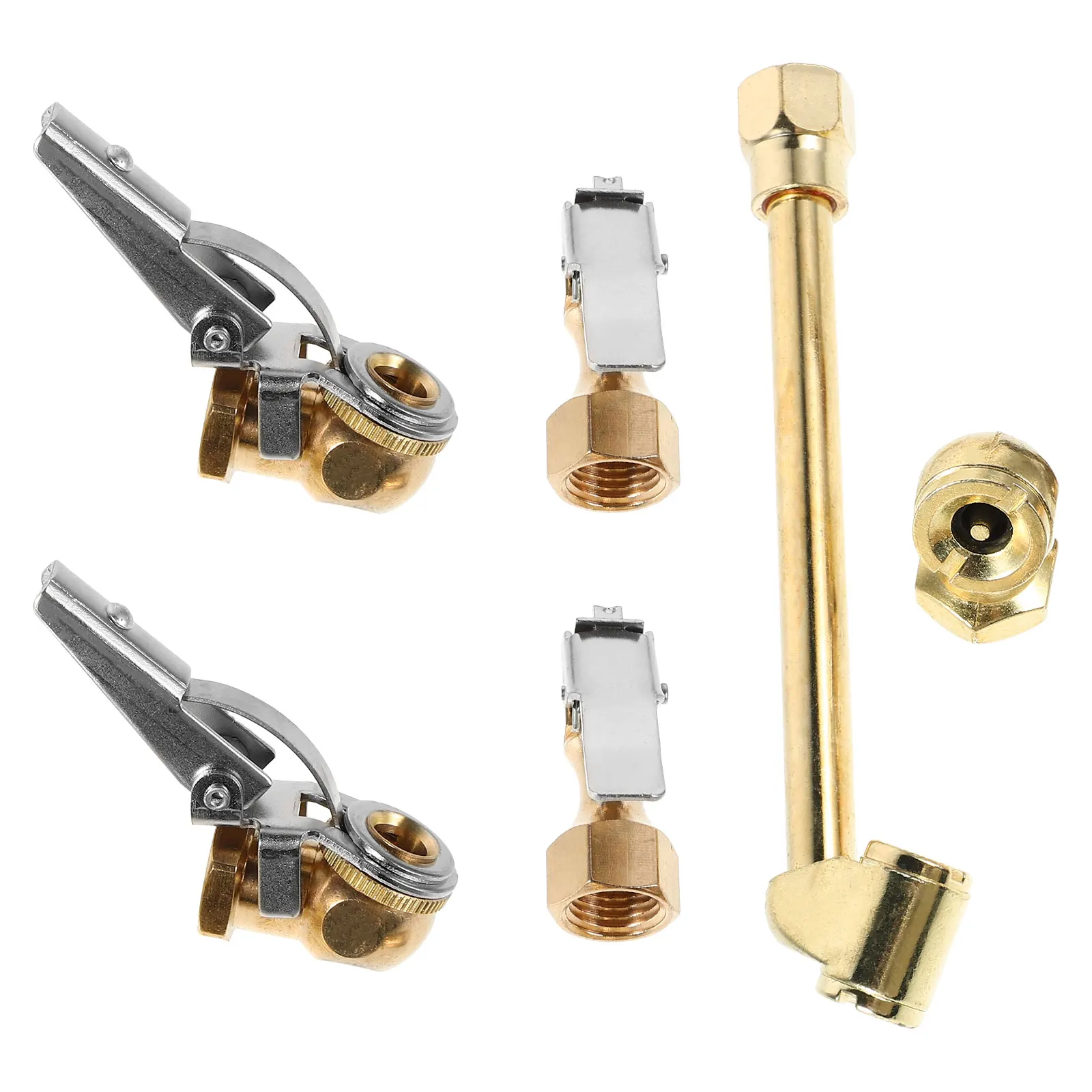 

6pcs Air Chuck Set Brass Tire Inflator Adapter Quick Connect Compressor Attachments Precision Pressure Control Durable for Tires