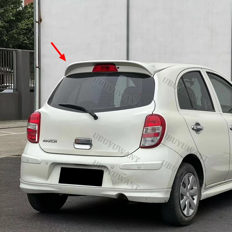 For Nissan MARCH / Micra K13 GEN 4 ABS Rear Spoiler Tail Trunk Boot Wing Cover Car Accessories 2010--2016